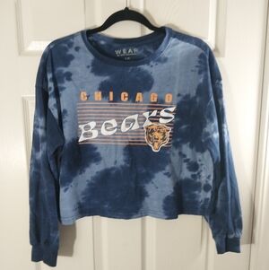 Wear By Erin Andrews Chicago Bears Tie-Dye Crop Sweatshirt Size L